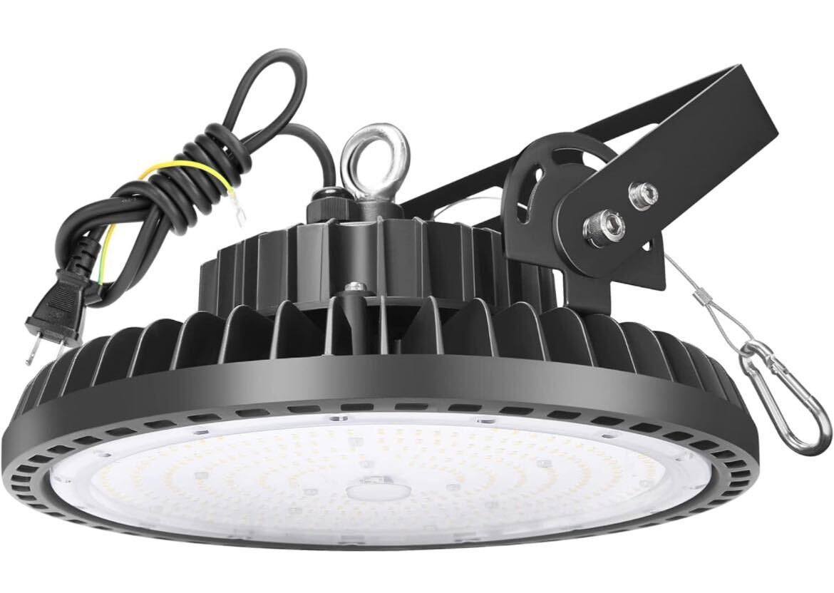 送料無料！LED高天井照明 200W LED高天井灯 [1.5M配線プラグ付] 100-277V 5000K昼白色 28000LM(2000W水銀灯相当）UFO型LEDハイベイライト