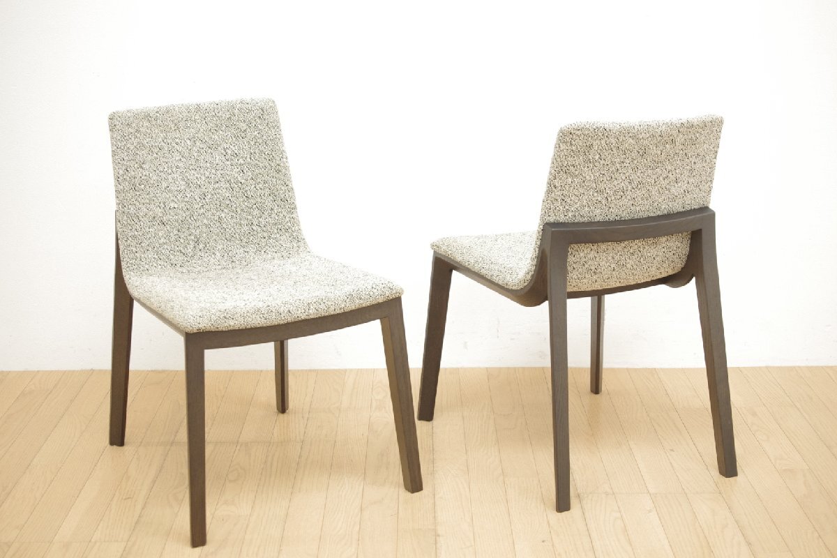 展示品 CONDE HOUSE カンディハウス チャレンジ ダイニングチェア 2脚セット ナラ無垢 ファブリックF5ランク 椅子 モダン 定価2脚30万円 C