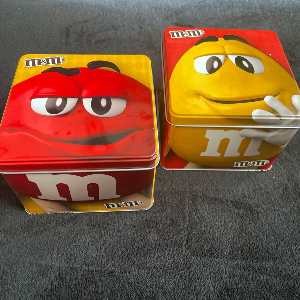 m&m's 空箱　2点　整理整頓　収納　正方形　小物入れ　ディスプレイ