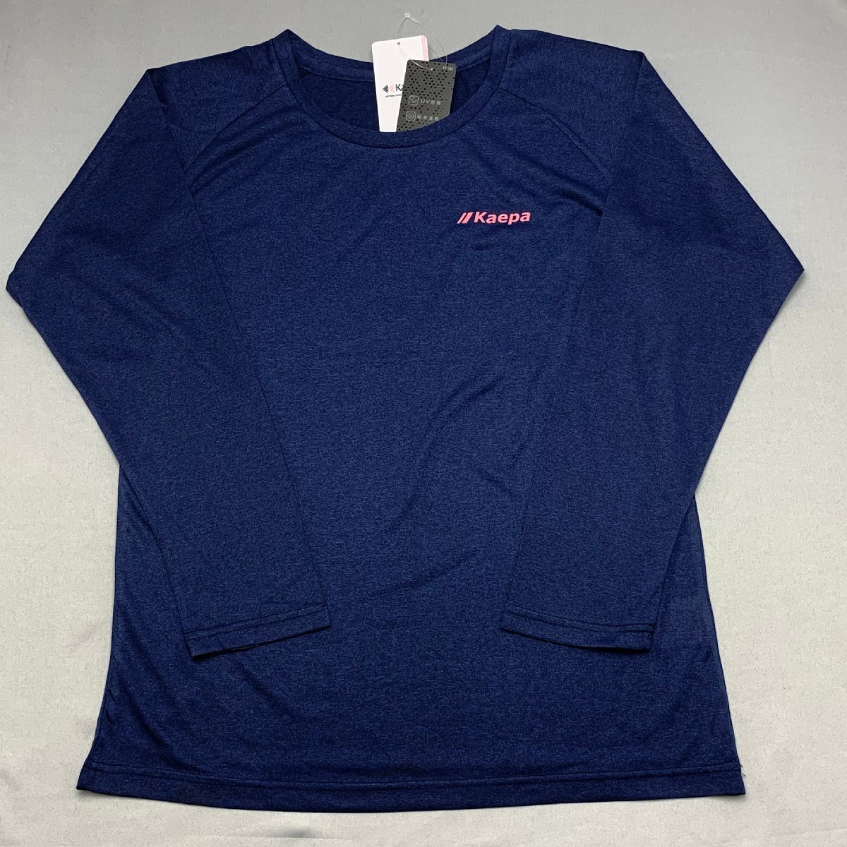 【送料無料】【新品】Kaepa レディース長袖Ｔシャツ（吸水速乾 UVカット）　　L　　 ネイビー★581239