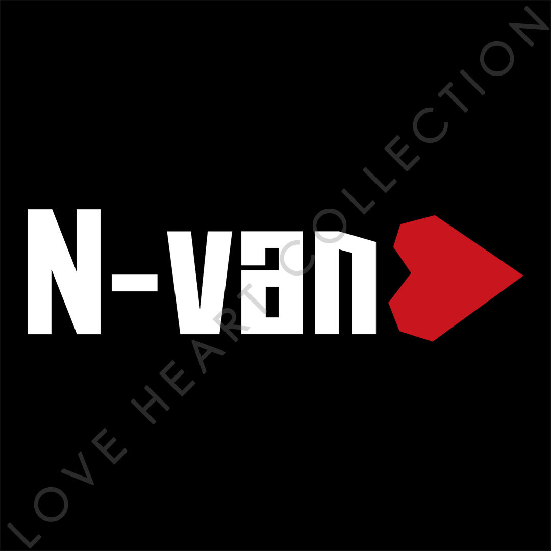 新品・未使用☆ホンダ N-VAN ハートステッカー ホワイト 1枚 LOVE HEART COLLECTION HONDA N-van nvan　切り文字|切文字|新品|送料無料