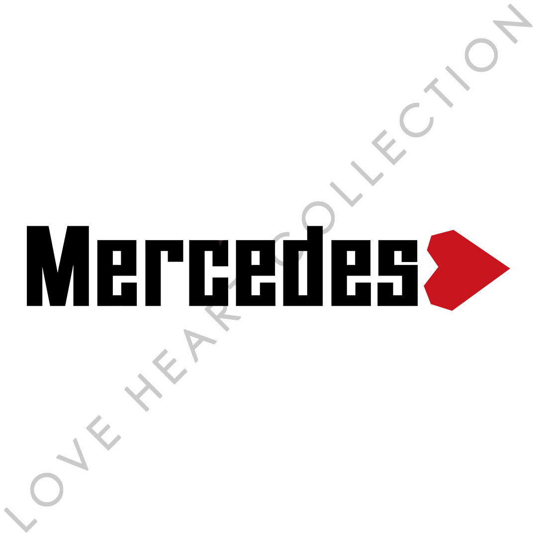 新品・未使用☆メルセデス　ハートステッカー　ブラック　1枚　LOVE HEART COLLECTION　MERCEDES　デカール|切り文字|切文字|新品|送料無料