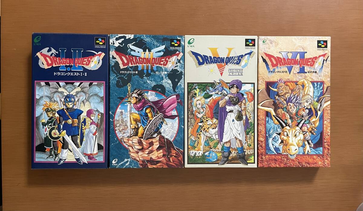 ◇美品◇ SFC ドラゴンクエスト ENIX スーパーファミコンソフト 4本セット 箱説ハガキ付き