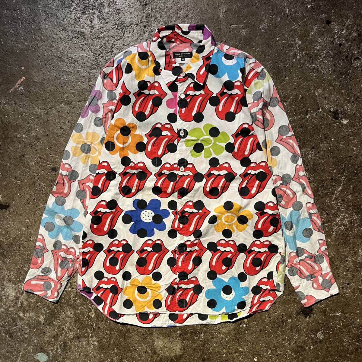 COMME des GARCONS HOMME PLUS 06ss ポルカドットリップ&タン総柄シャツ コムデギャルソンオムプリュス 2006ss AD2005 Rolling Stones