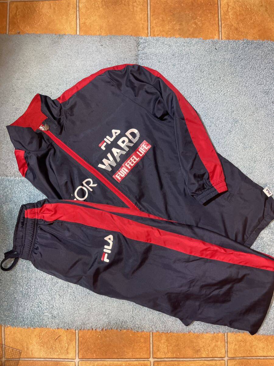 FILA 裏起毛ナイロンジャージセット　160cm