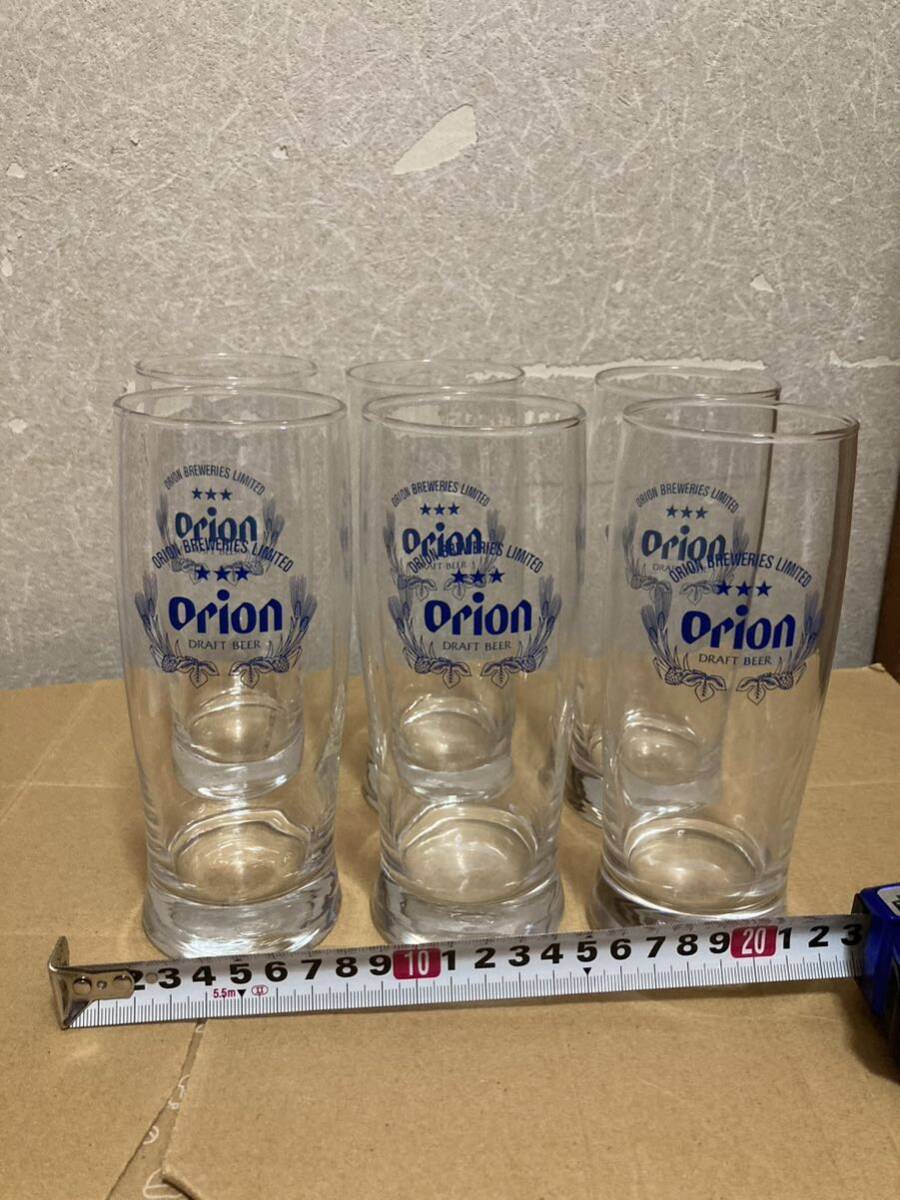 YK-1687 ※難あり #80 中古品 オリオンビール ORION BEER ロングタンブラー 青ロゴ 6個入り 容量 400ml 高さ17cm 沖縄 泡盛