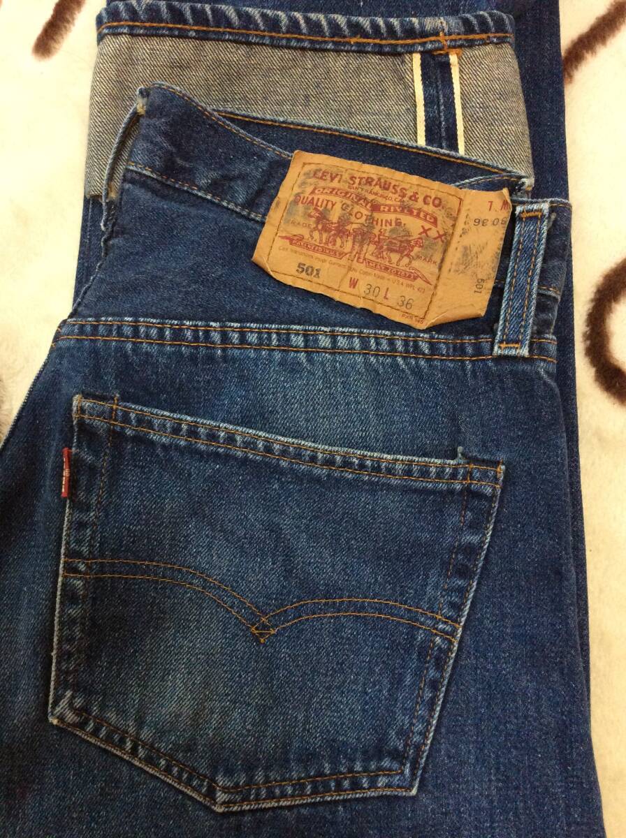 ■　USA　ヴァレンシア工場製　93年　初期ビンテージレプリカ　LVC　LEVIS　501　紙パッチ　赤耳　555刻印　BIG-E　美中古