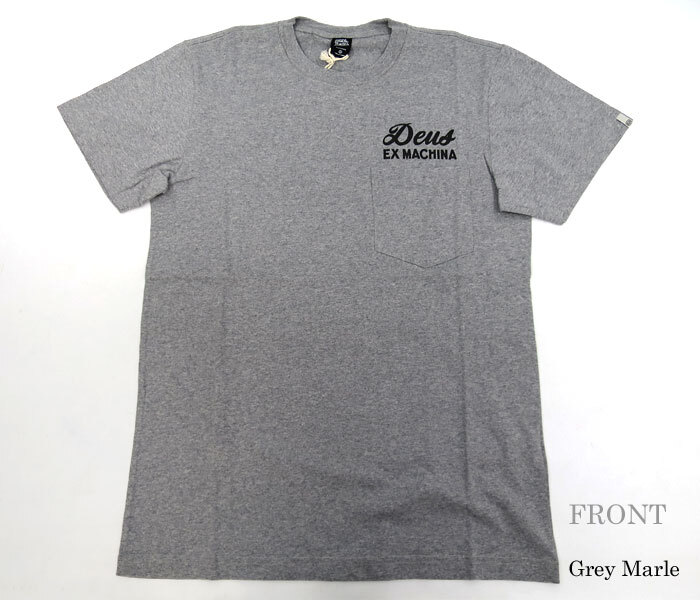☆匿名発送☆新品タグ付き サイズM相当 グレー DEUS EX MACHINA VENICE ADDRESS TEE デウス エクス マキナ 半袖ポケット付Tシャツ