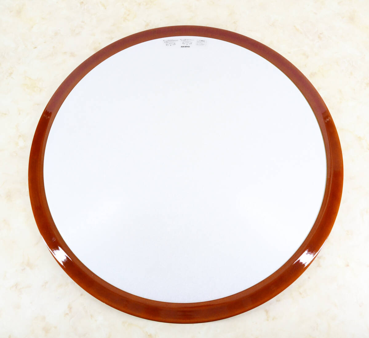 SANYO 円形天井照明器具カバー シーリングライトカバー【カバーのみ】 直径65cm 明るい茶色の縁取り 中古良品