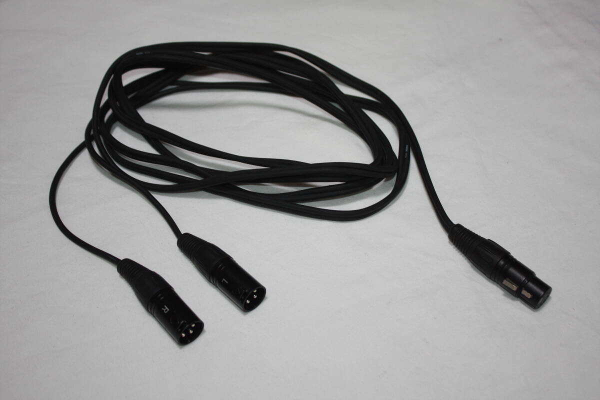送料無料！　ステレオマイクケーブル（キャノン4ピンメス←→キャノン3ピンオスLR） 約3ｍ　美品