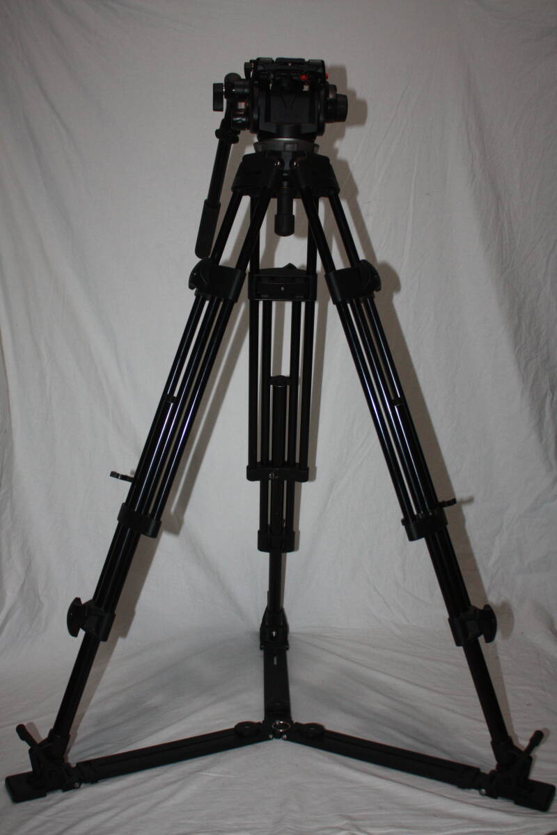 Manfrotto 503HDV＋500MVB 　美品　3段三脚　 (検索：ビデオ三脚、マンフロット、Libec、SONY、PXW-、PMW-、HXR-、AG-AC、AJ-PX)