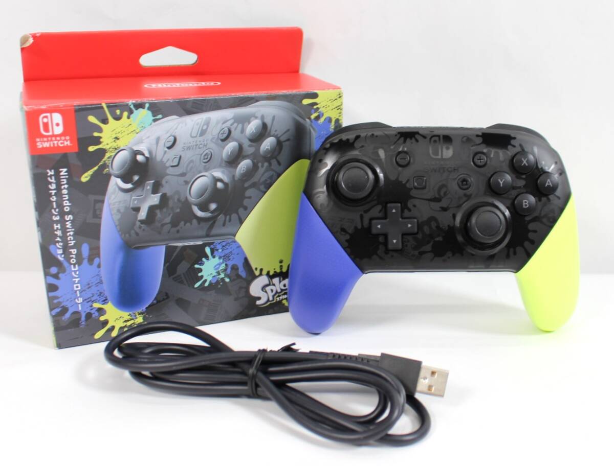 Y6415＃◆中古品◆任天堂 Nintendo スイッチ Switch Proコントローラー スプラトゥーン3 エディション HAC-A-FSSKT