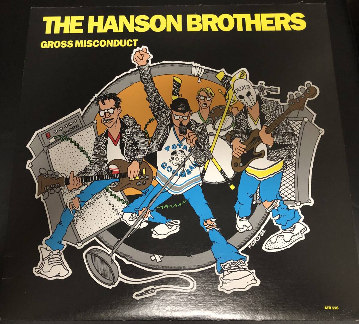 LP【PUNK】The Hanson Brothers / Gross Misconduct【ATR 116・92年US盤ORIG・7inch付属・POP PUNK・ハンソンブラザーズ】