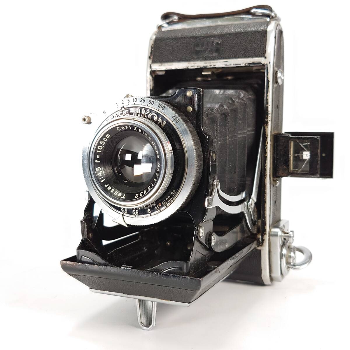 シャッターOK Zeiss Ikon Ikonta 521/2 フィルムカメラ Carl Zeiss Jena Tessar 10.5cm F4.5 ツァイス イコンタ イエナ テッサー 現状品