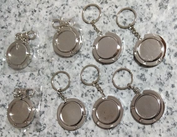 手芸用品か27■バッグハンガーキーホルダー8個セット■デコ貼り付け土台＊シルバーフック式