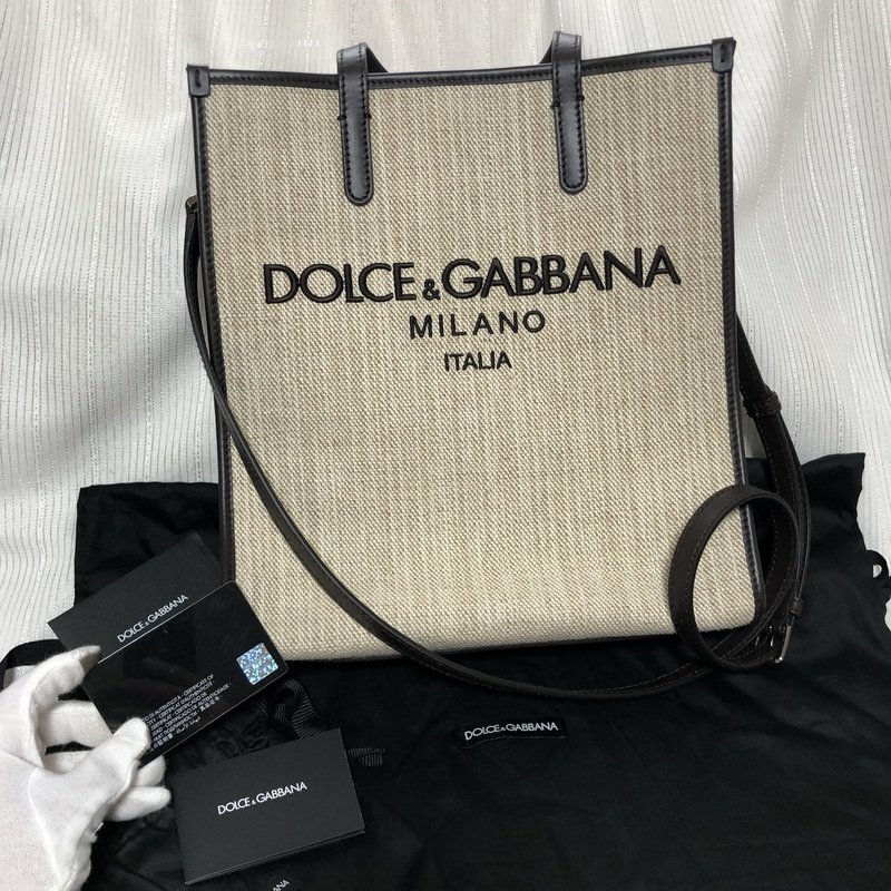 美品 デッドストック級 DOLCE＆GABBANA MILANO ドルチェアンドガッバーナ ミラノ 2WAY トート ショルダー キャンバス BM-2259 IW408DB07DLG