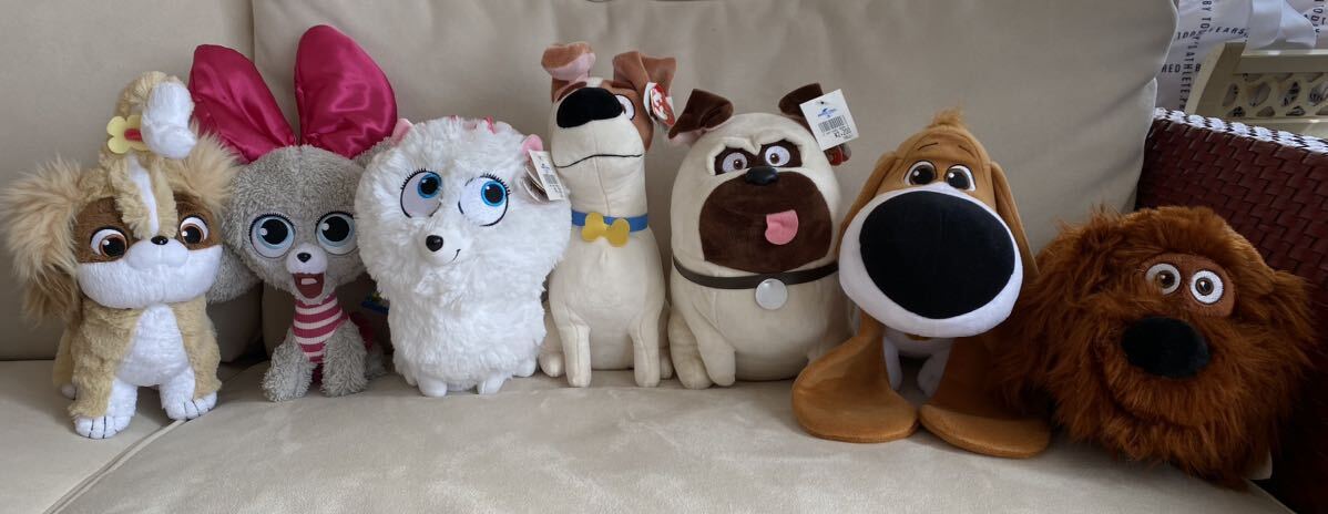新品　ユニバーサルスタジオ　ペット2 ぬいぐるみ　大　マックス＆ギジェット＆タイニー＆デューク＆メル＆デイジー＆プリンセス7個セット