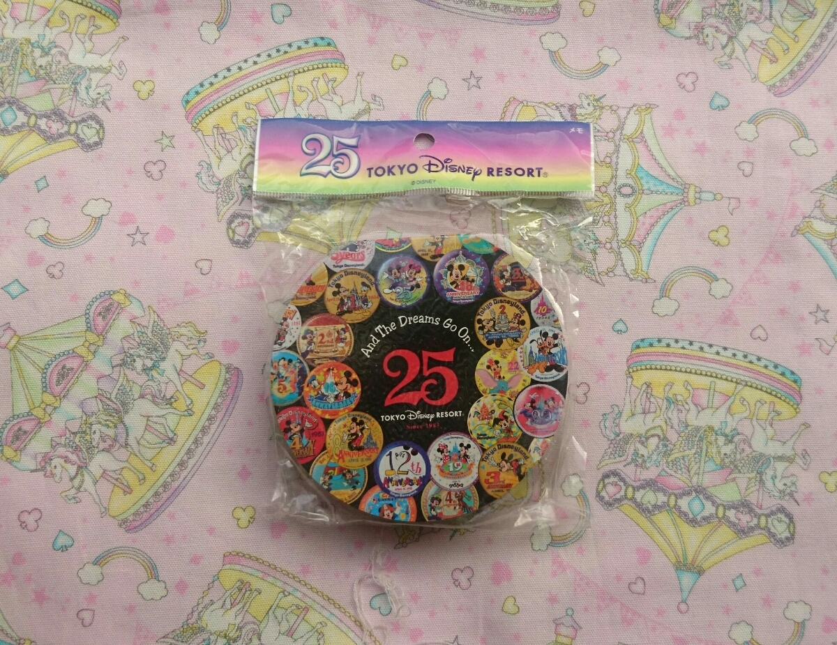 ディズニー TDR 25周年 メモ帳 ミッキー ミニー ディズニーランド TDR TDL リゾート 丸型