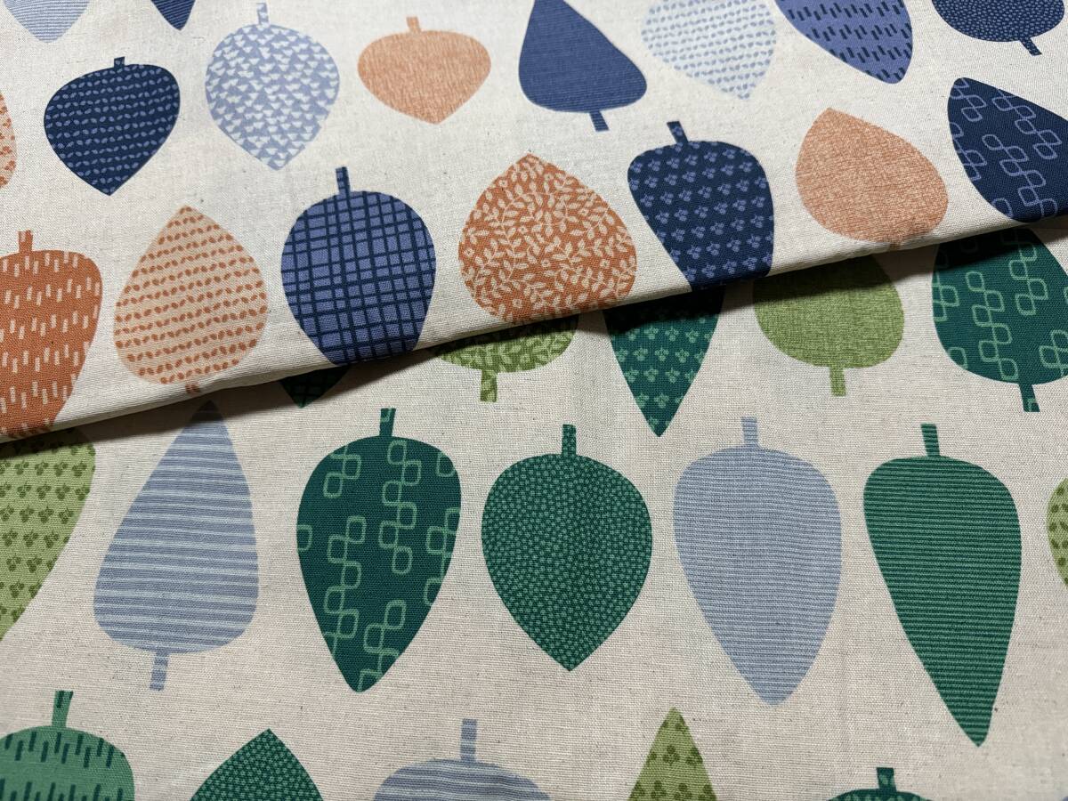 4.5m 綿麻キャンバス 2種 110巾 計450cm / ツリー 北欧風 / 生地 はぎれ 日本製 コットンリネン 綿麻 キャンバス 2色