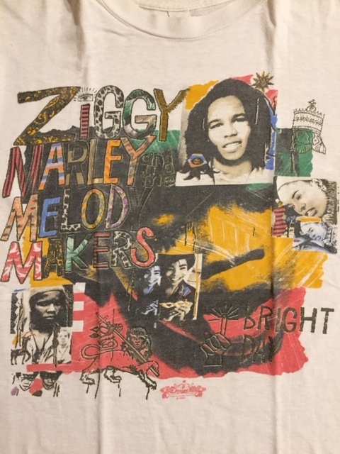 80's SCREEN STARS ZIGGY MARLEY & THE MELODY MAKERS ONE BRIGHT DAY WORLD TOUR Vintage S/S T-Shirt / REGGAE レゲエ BOB MARLEY