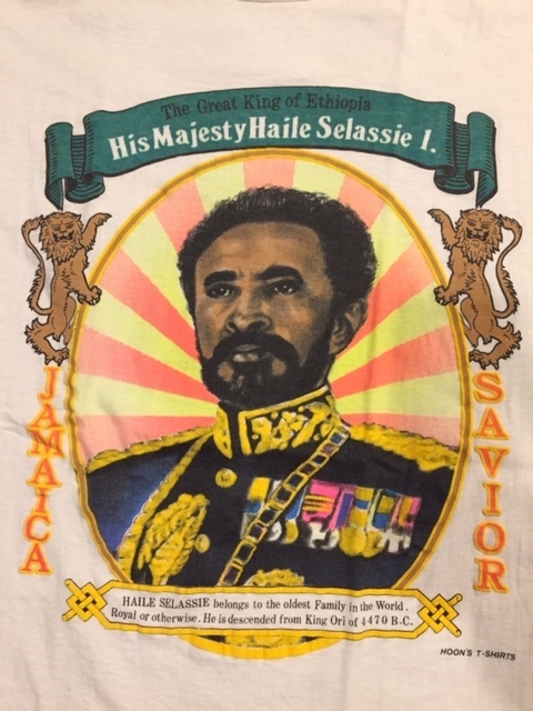 90's WORLD/ワールド Vintage S/S T-Shirt Haile Selassie/ハイレ・セラシエⅠ世 / 黒人 エチオピア 皇帝 ラスタファリ ジャマイカ レゲエ