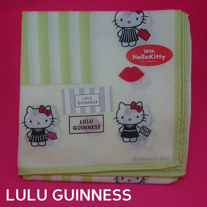 【未使用新品】　LULU　GUINNESS　with　Hello　Kitty　ルルギネス　ウィズ　ハロー　キティ　ハンカチ　10　8376