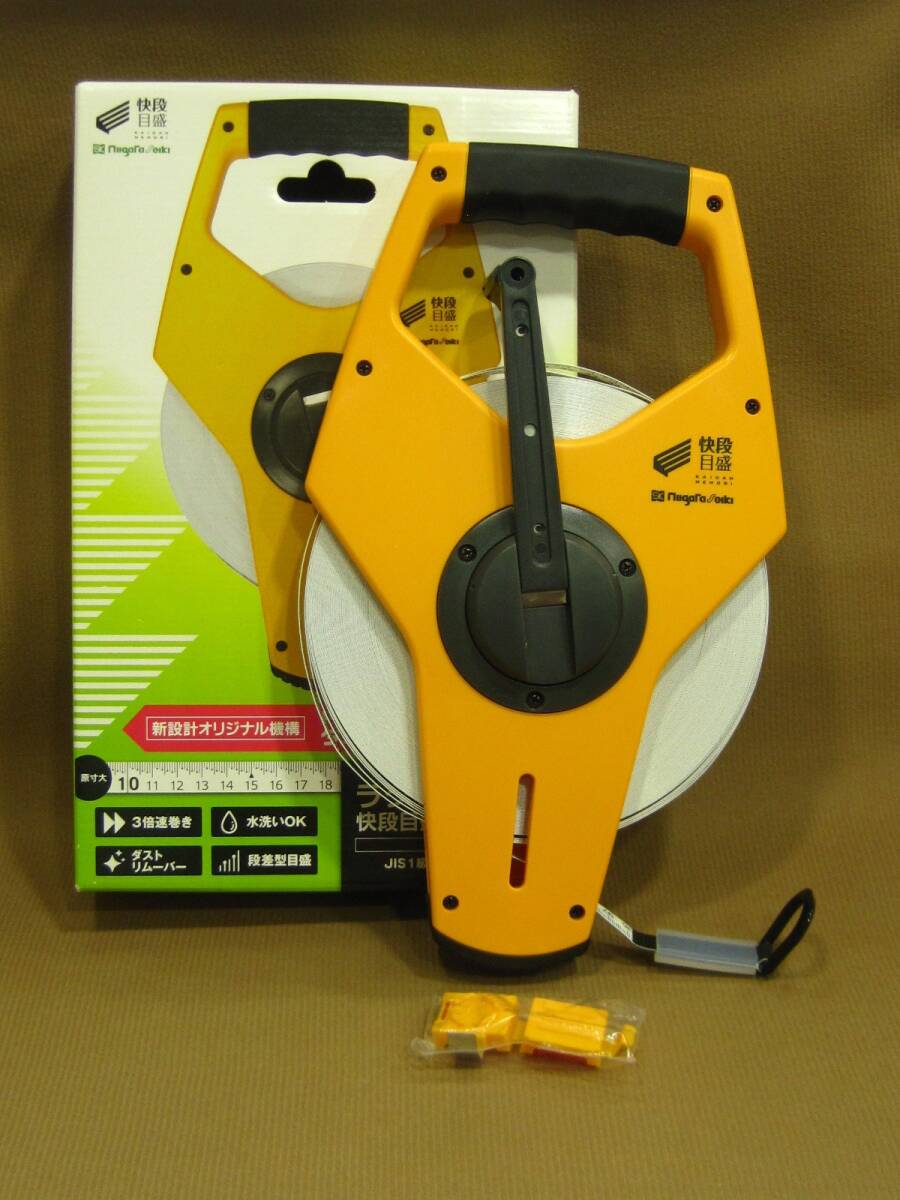 M2-060◆即決 未使用品 新潟製機 ラク巻 快段目盛 50m 巻尺 GFM-50KD