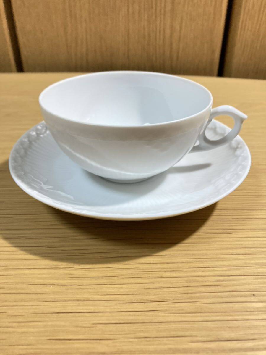 ▼ロイヤルコペンハーゲン≪ホワイトフルーテッド カップ&ソーサー 1客≫ROYALCOPENHAGEN ホワイト