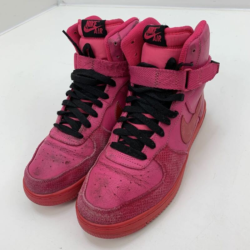 NIKE ☆ ナイキ ☆ 407904-601 WMNS AIR FEATHER HIGH ウィメンズ エア フェザーハイ スニーカー 24cm ピンク系 ストリート 古着MIX■A4