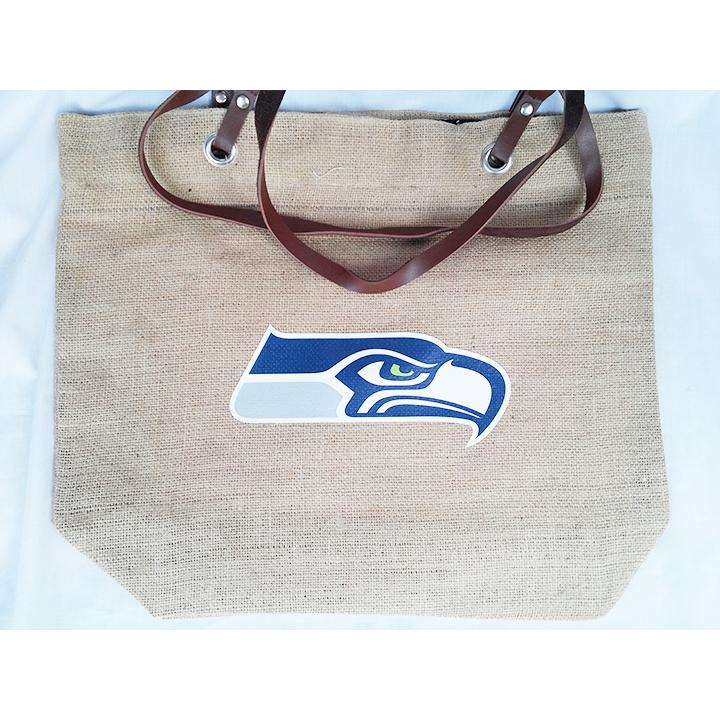 NFL シアトル シーホークス Seattle Seahawks バーラップ 黄麻布 トートバッグ バッグ 正規品 1771