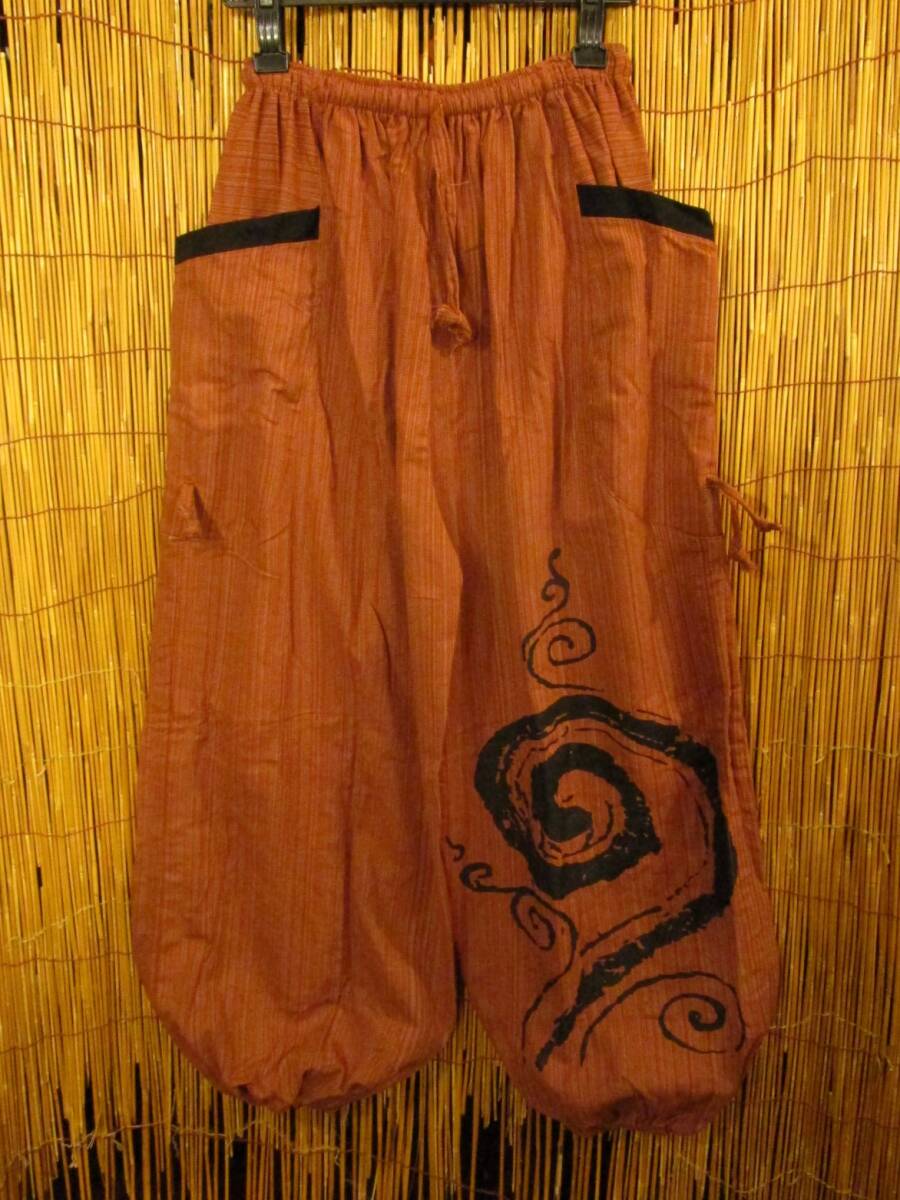 【ＳＡＬＥ】⑯新品＊男女兼用＊コットン素材＊渦巻きプリント＊カーゴタイプ＊ふんわり＊アラジンパンツ
