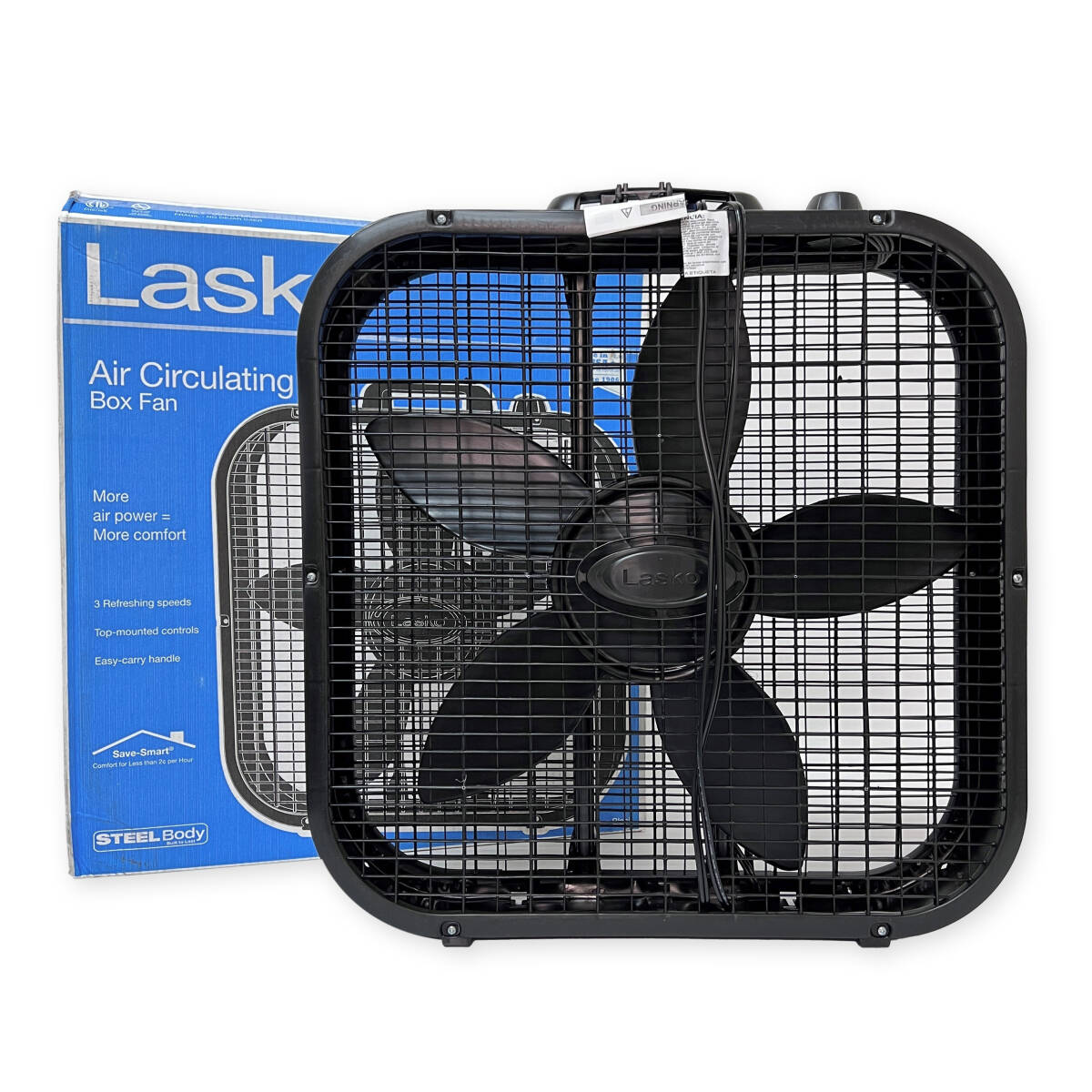 USA製 Lasko Box Fan ラスコ ボックスファン サーキュレーター 黒 扇風機 アメリカン ホーム ガレージ インダストリアル 未使用 mari-0001