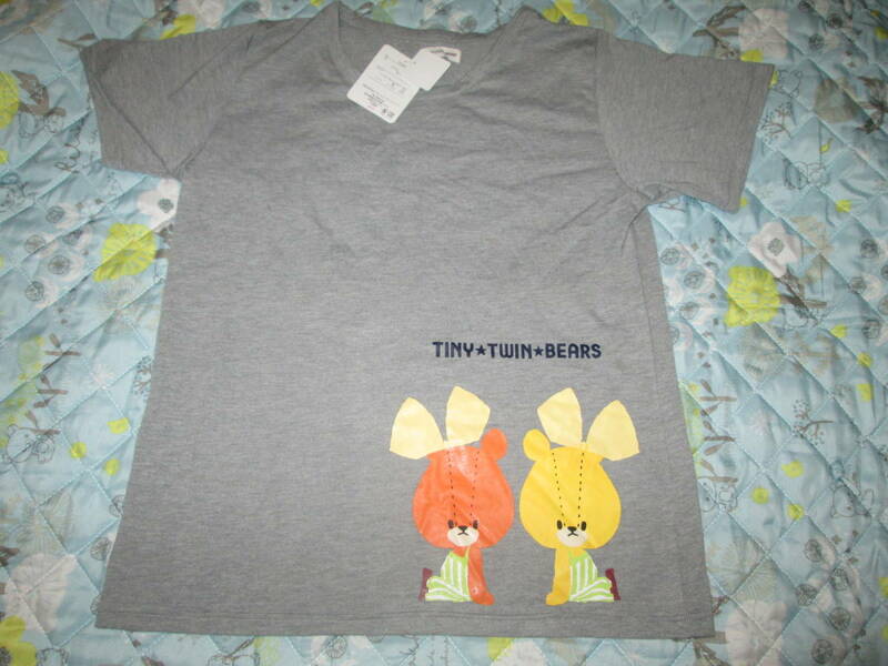 〇新品♪ＴＩＮＹ☆ＴＷＩＮ☆ＢＥＡＲＳ　ルルロロ　半袖パジャマ　Ｍ～Ｌ　グレー〇