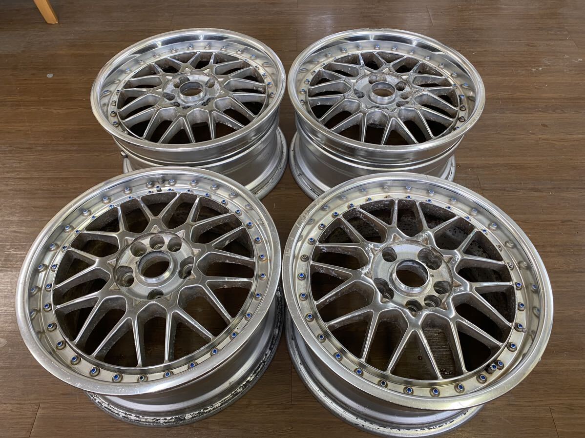 深リム　work？シュティッヒ？メッシュ17インチ 8J9J PCD 114.3 4穴5穴マルチ 4本　前後セット