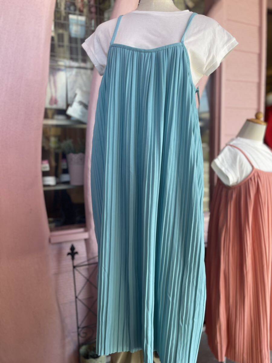 新品　在庫処分激安！キャミワンピース　tシャツ付き　ブルー　160センチ　