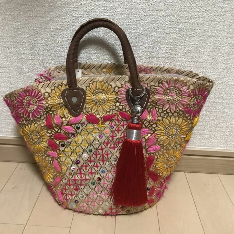 モロッコ ハンドメイド ★1点もの★カゴバッグ