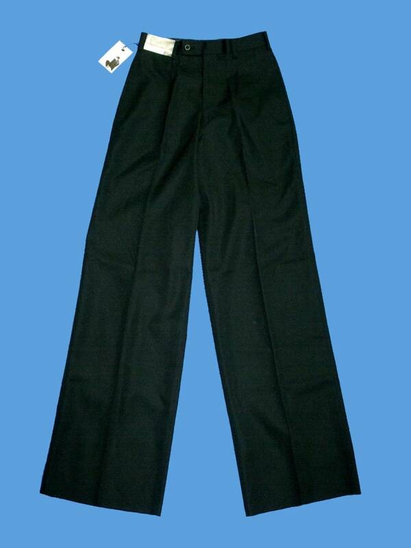 ★　 MAX JAC INT　学生ズボン　ワンタックバギーパンツ　 新品　W:68cm（実寸）　ブラック　K0525