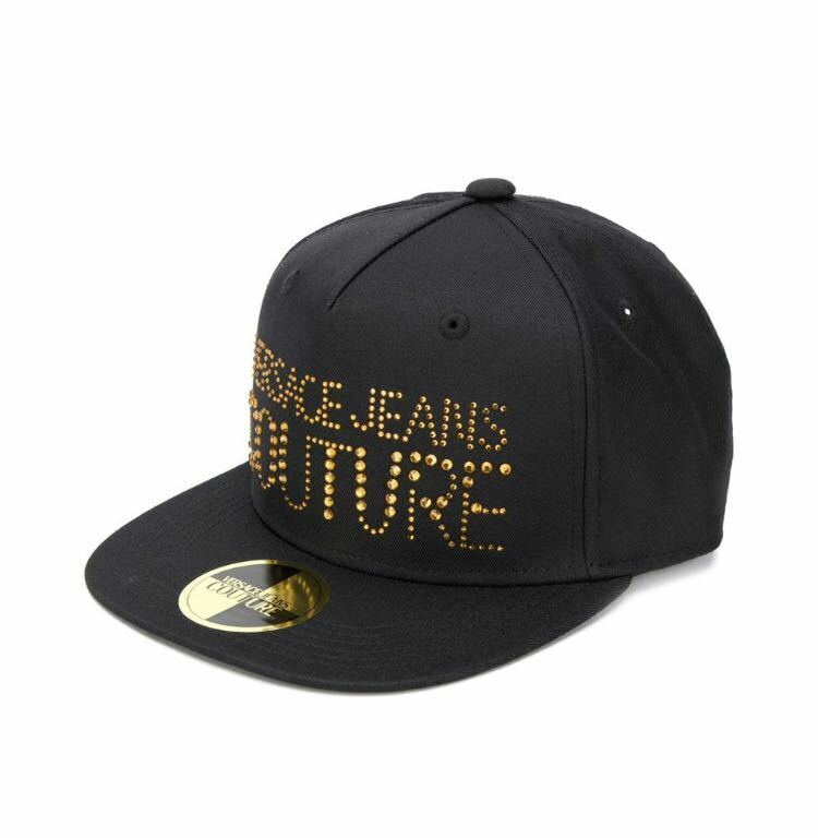 Versace Jeans coutureヴェルサーチB系ストリーCAPキャップ帽子マット黒ブラック