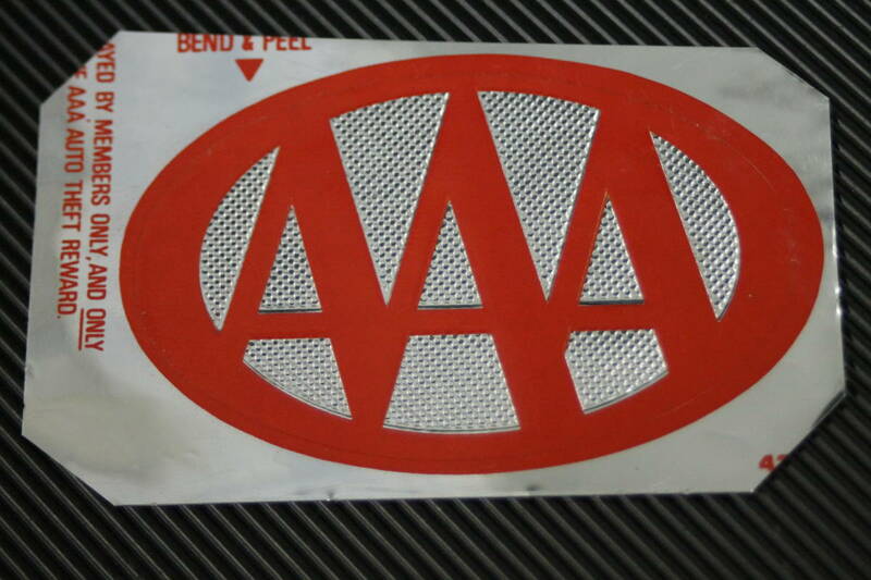 AUTOMOBILE CLUB AAA ステッカー デカール USA NEWYORK オートモービルクラブ トリプルA タイプL 64×40ｍｍ 楕円形