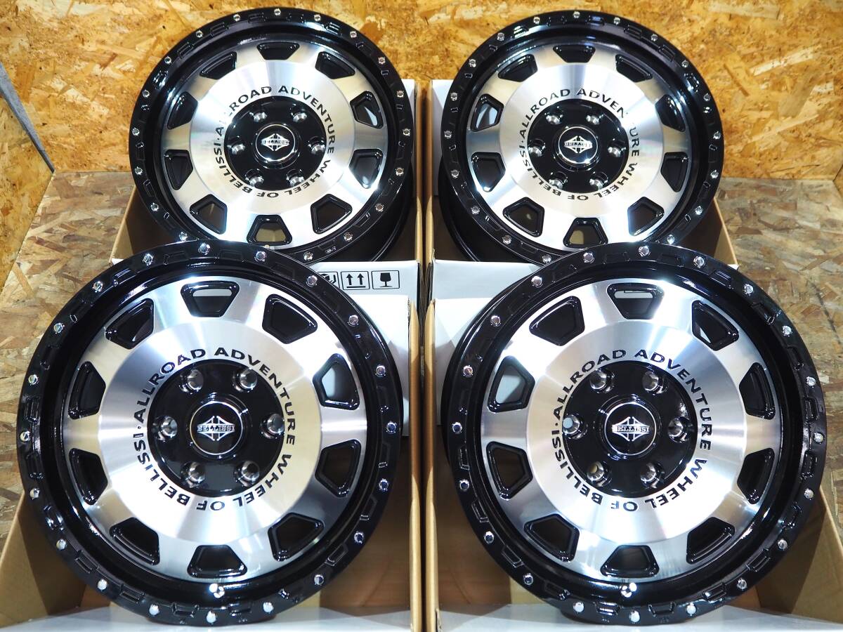 ☆送料無料☆新品☆4枚SET☆オーバーフェンダー☆ツライチ 設定☆高級 ディッシュ BELLISSI D10SS 17inch 8J+20 6H139.7 ハイエース 200系