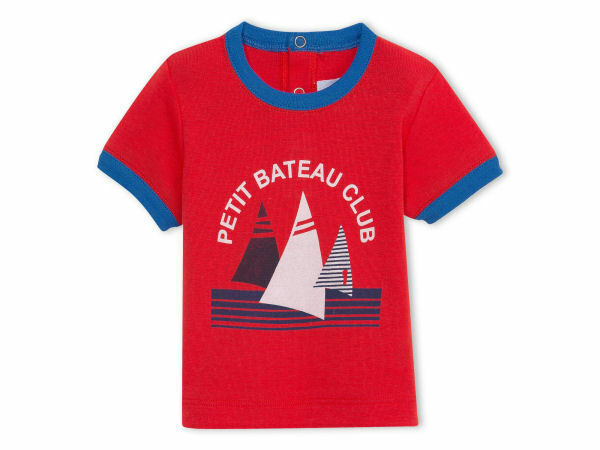 【新品】 プチバトー 3,564円 Tシャツ ベビー petit bateau フランス ヨット レッド 80cm 18M 18mois 男の子 女の子 / 294