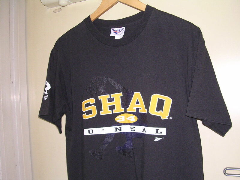 90s USA製 Reebok SHAQ ATTAQ Tシャツ M 黒 vintage old O'Neal シャキールオニール シャックアタック リーボック