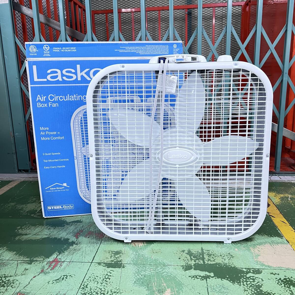 訳あり Lasko Box Fan ラスコ ボックスファン Made in USA サーキュレーター 扇風機 アメリカンホーム インダストリアル 未使用 mari-0004