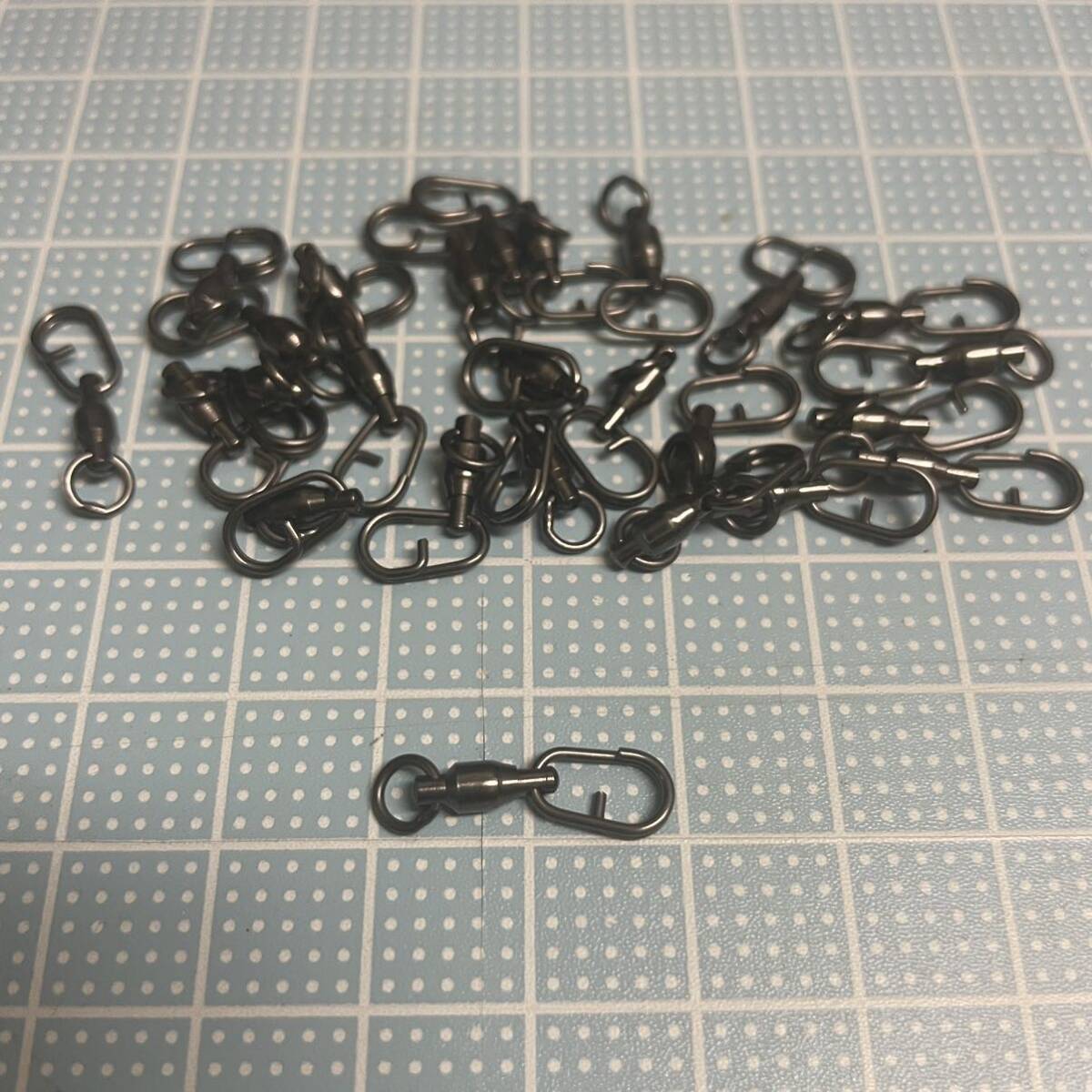 新品　#0 25個　ボールベアリング　スナップ　スイベル　ローリング　より戻し　釣り ルアー　ブラック