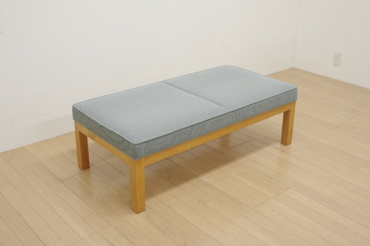 ITOKI イトーキ フロアソファ ベンチ 長椅子 腰掛け 幅122cm ブルーグレー 木製 ロビー 待合 エントランス リビング シンプル ナチュラル B