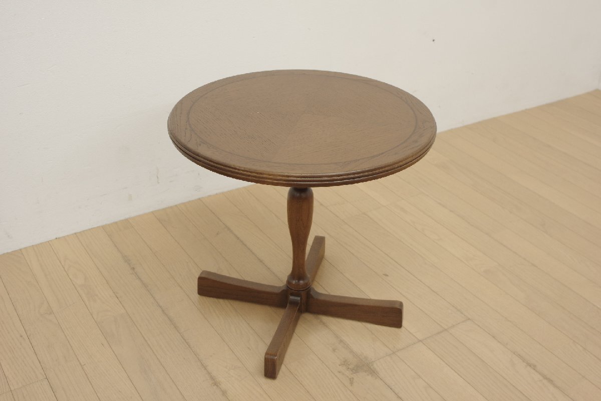 展示品 CONDE HOUSE カンディーハウス サイドテーブル ナイト 直径55cm 高さ50.5cm 丸 リビング モダン シンプル 寝室 ダークブラウン