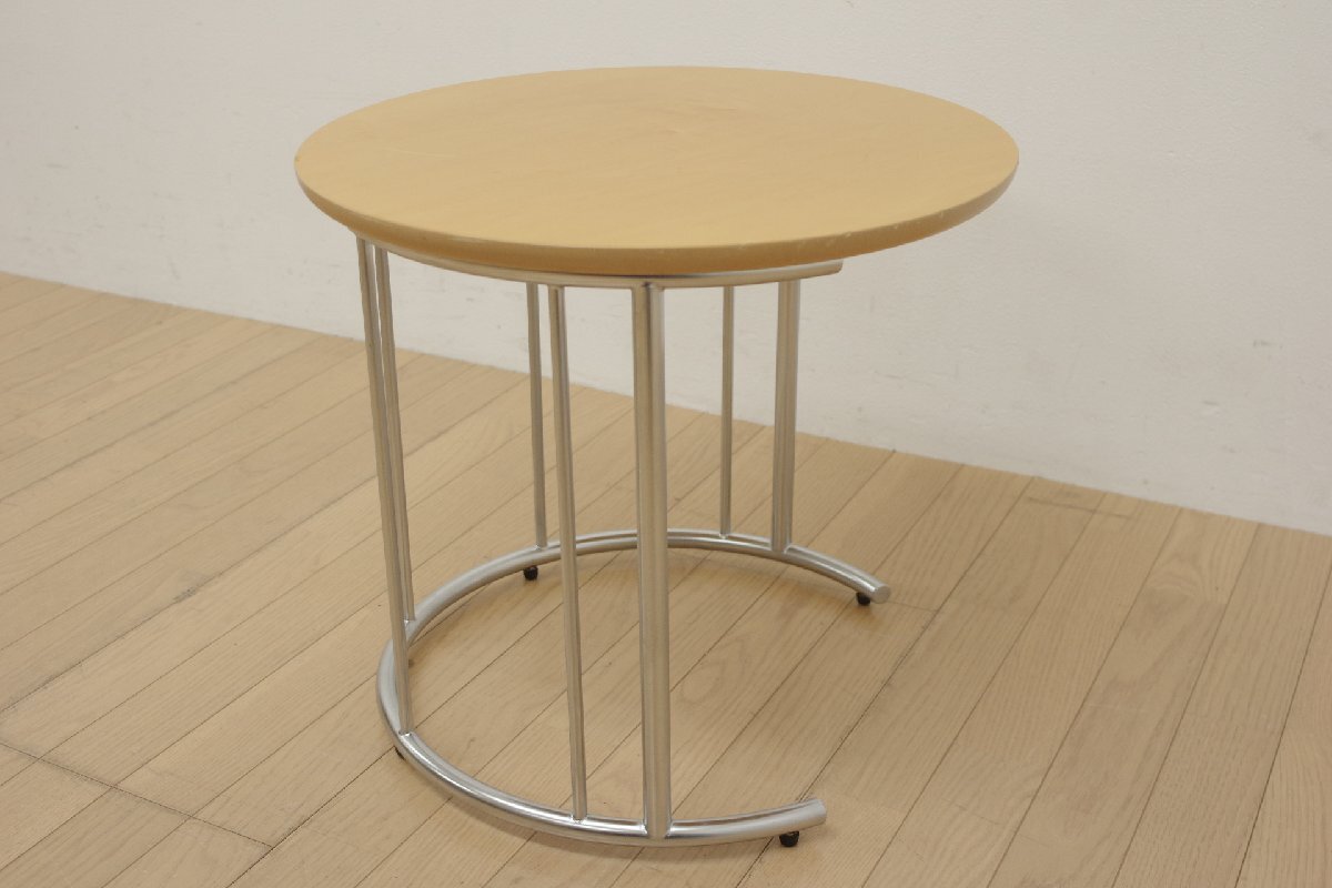 HUKLA フクラ サイドテーブル 円 ラウンド Sサイズ WT500 ウッド 天然木 直径50cm リビング 寝室 書斎 シンプル ナチュラル 定価9万 D