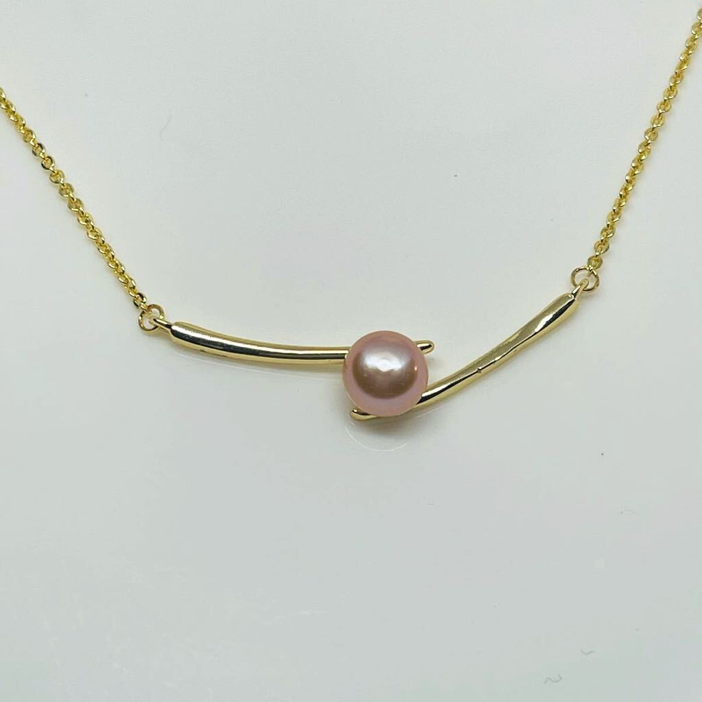 花珠級パールネックレス　本真珠 8mm 　45cm 無調色 ペンダントトップ necklace jewelry おしゃれデザイン