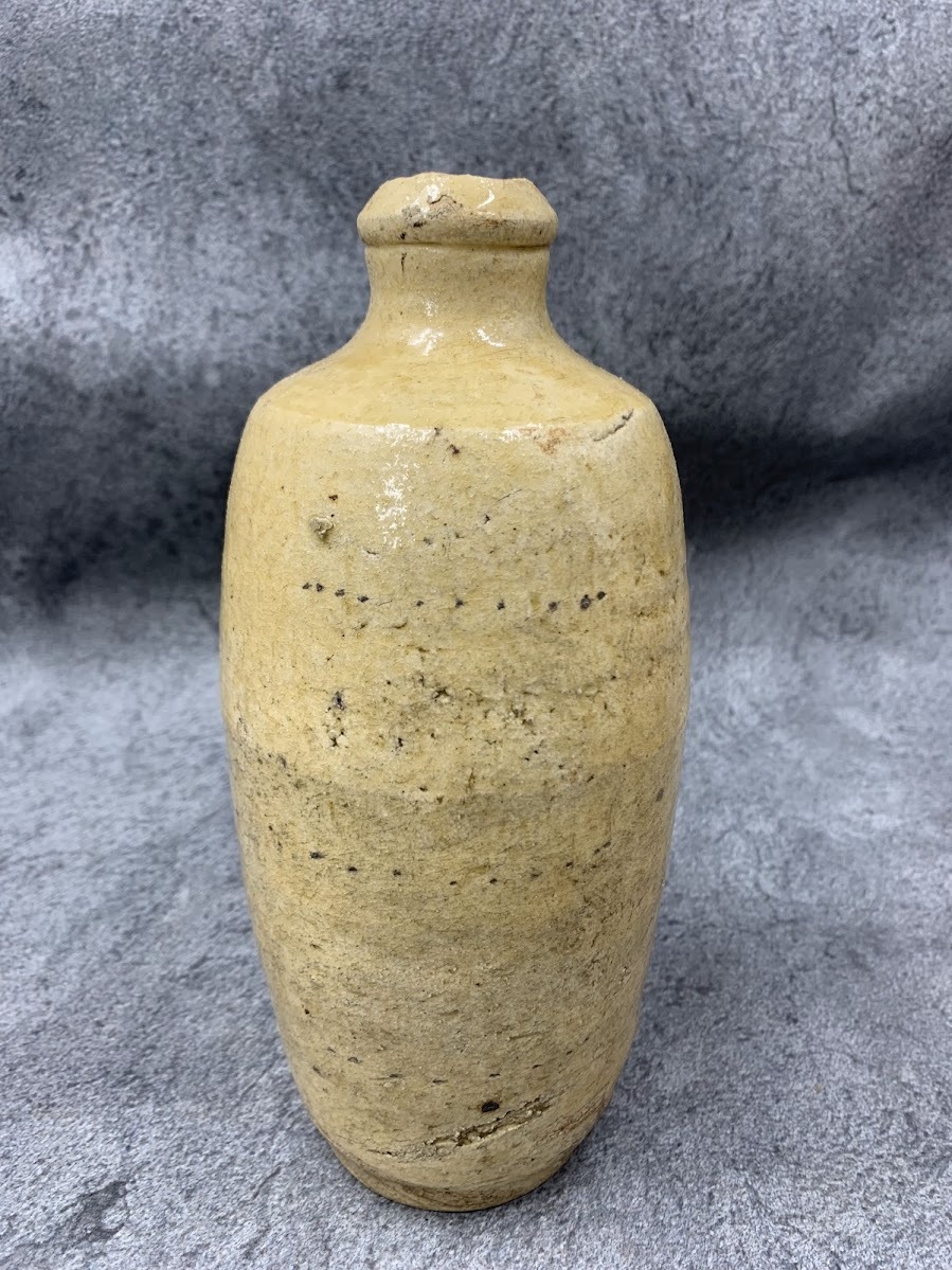 【 古瀬戸焼 徳利 】瀬戸焼 とっくり 黄瀬戸 陶磁 酒器 油壺 醤油壺 一輪差し 骨董