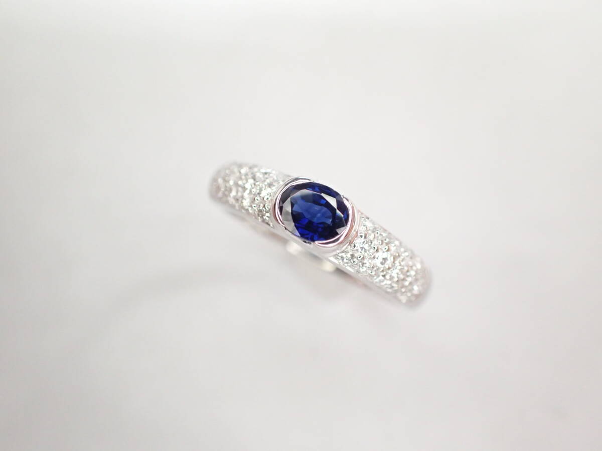11/美品 モニッケンダム Pt900 サファイア0.45ct リング 指輪